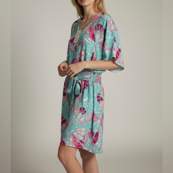 NWT Katie Grace Boutique Kelly Blue Pink Multi Dress Size 2X - Picture 1 of 10